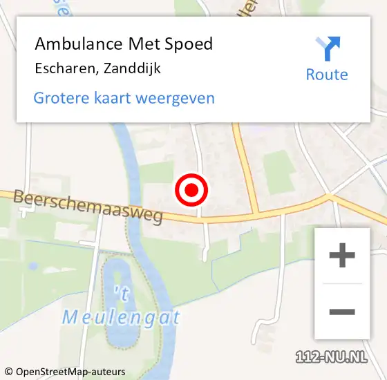 Locatie op kaart van de 112 melding: Ambulance Met Spoed Naar Escharen, Zanddijk op 14 november 2014 12:32