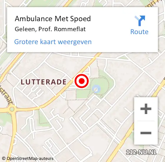 Locatie op kaart van de 112 melding: Ambulance Met Spoed Naar Geleen, Prof. Rommeflat op 14 november 2014 12:59