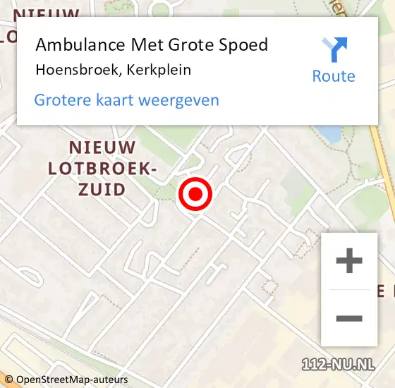 Locatie op kaart van de 112 melding: Ambulance Met Grote Spoed Naar Hoensbroek, Kerkplein op 14 november 2014 13:03