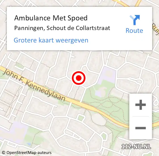 Locatie op kaart van de 112 melding: Ambulance Met Spoed Naar Panningen, Schout de Collartstraat op 14 november 2014 13:05