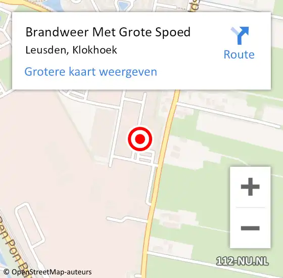 Locatie op kaart van de 112 melding: Brandweer Met Grote Spoed Naar Leusden, Klokhoek op 14 november 2014 14:11