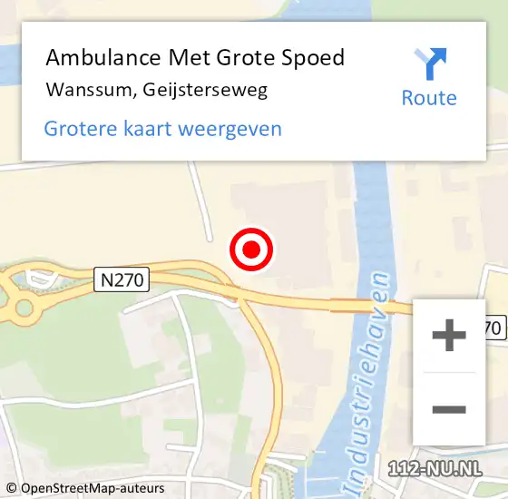 Locatie op kaart van de 112 melding: Ambulance Met Grote Spoed Naar Wanssum, Geijsterseweg op 14 november 2014 14:11