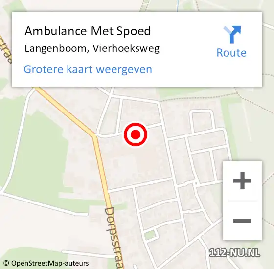 Locatie op kaart van de 112 melding: Ambulance Met Spoed Naar Langenboom, Vierhoeksweg op 21 oktober 2013 08:15