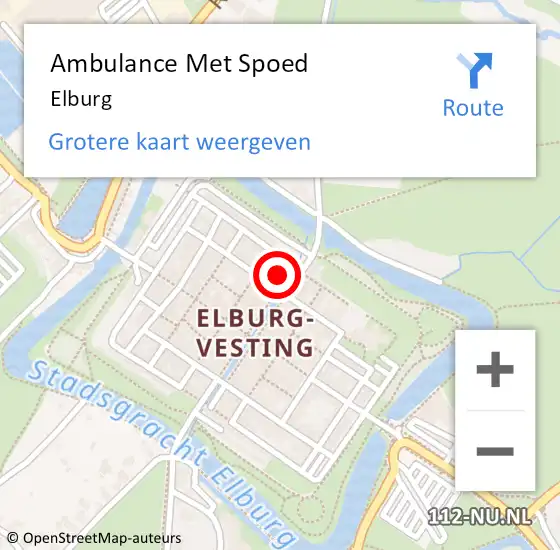 Locatie op kaart van de 112 melding: Ambulance Met Spoed Naar Elburg op 25 april 2025 20:50