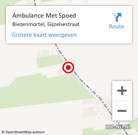 Locatie op kaart van de 112 melding: Ambulance Met Spoed Naar Biezenmortel, Gijzelsestraat op 14 november 2014 16:09