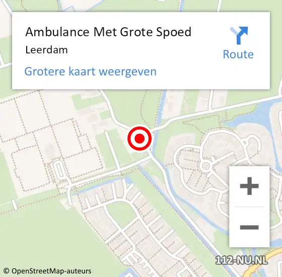 Locatie op kaart van de 112 melding: Ambulance Met Grote Spoed Naar Leerdam op 26 april 2025 12:29