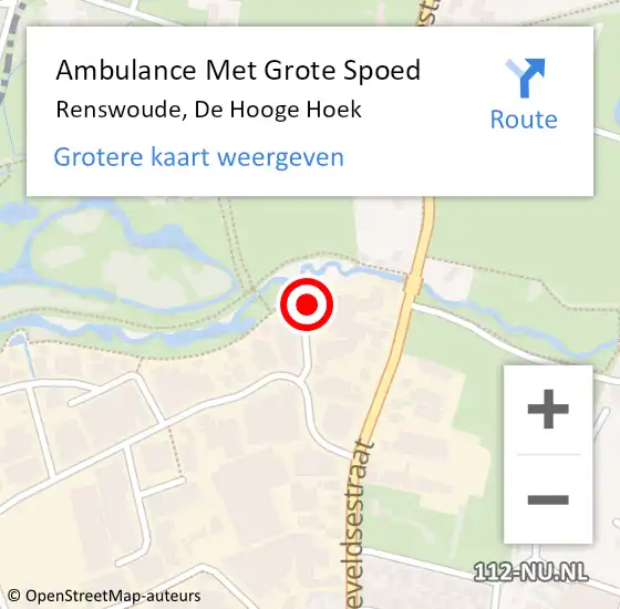 Locatie op kaart van de 112 melding: Ambulance Met Grote Spoed Naar Renswoude, De Hooge Hoek op 14 november 2014 16:59