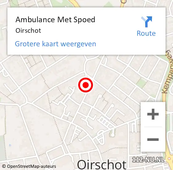 Locatie op kaart van de 112 melding: Ambulance Met Spoed Naar Oirschot op 26 april 2025 15:47