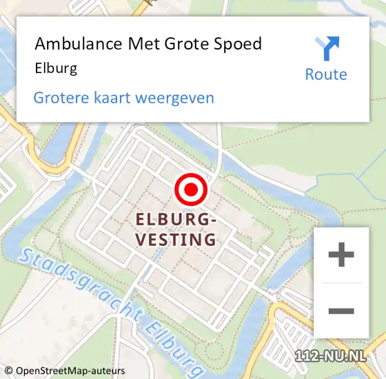 Locatie op kaart van de 112 melding: Ambulance Met Grote Spoed Naar Elburg op 26 april 2025 16:29
