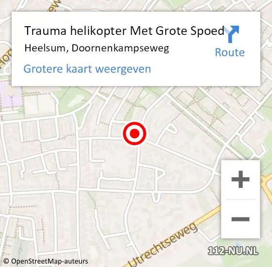 Locatie op kaart van de 112 melding: Trauma helikopter Met Grote Spoed Naar Heelsum, Doornenkampseweg op 26 april 2025 17:03