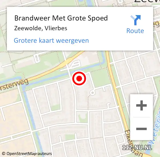 Locatie op kaart van de 112 melding: Brandweer Met Grote Spoed Naar Zeewolde, Vlierbes op 14 november 2014 17:10