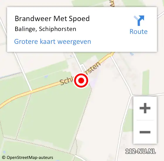 Locatie op kaart van de 112 melding: Brandweer Met Spoed Naar Balinge, Schiphorsten op 14 november 2014 17:11