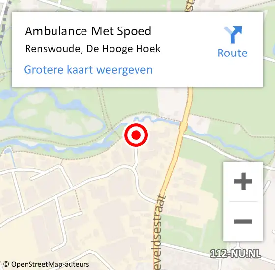 Locatie op kaart van de 112 melding: Ambulance Met Spoed Naar Renswoude, De Hooge Hoek op 14 november 2014 17:52