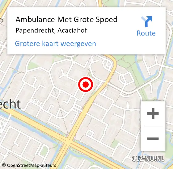 Locatie op kaart van de 112 melding: Ambulance Met Grote Spoed Naar Papendrecht, Acaciahof op 27 april 2025 01:21