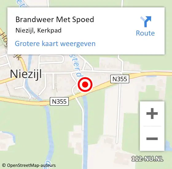 Locatie op kaart van de 112 melding: Brandweer Met Spoed Naar Niezijl, Kerkpad op 21 oktober 2013 08:37