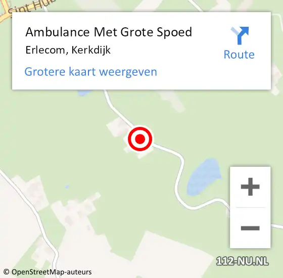 Locatie op kaart van de 112 melding: Ambulance Met Grote Spoed Naar Erlecom, Kerkdijk op 14 november 2014 19:03