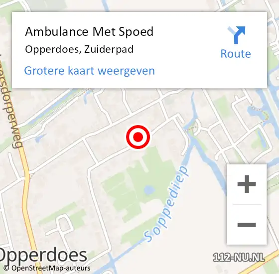 Locatie op kaart van de 112 melding: Ambulance Met Spoed Naar Opperdoes, Zuiderpad op 14 november 2014 19:25