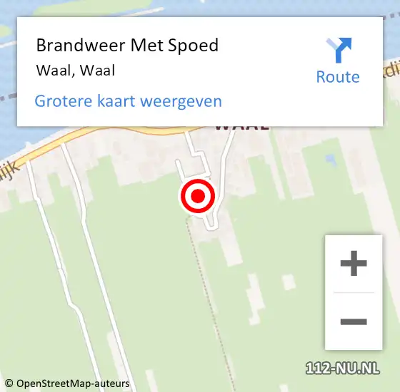 Locatie op kaart van de 112 melding: Brandweer Met Spoed Naar Waal, Waal op 27 april 2025 19:10
