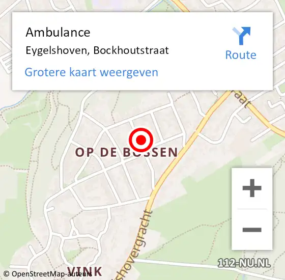 Locatie op kaart van de 112 melding: Ambulance Eygelshoven, Bockhoutstraat op 14 november 2014 19:34