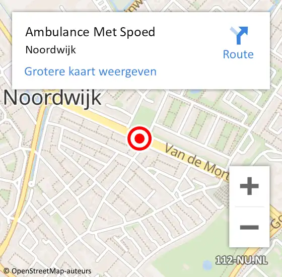 Locatie op kaart van de 112 melding: Ambulance Met Spoed Naar Noordwijk op 28 april 2025 11:25