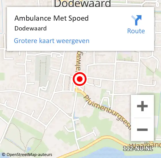 Locatie op kaart van de 112 melding: Ambulance Met Spoed Naar Dodewaard op 28 april 2025 14:27