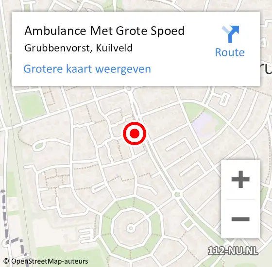 Locatie op kaart van de 112 melding: Ambulance Met Grote Spoed Naar Grubbenvorst, Kuilveld op 14 november 2014 21:24