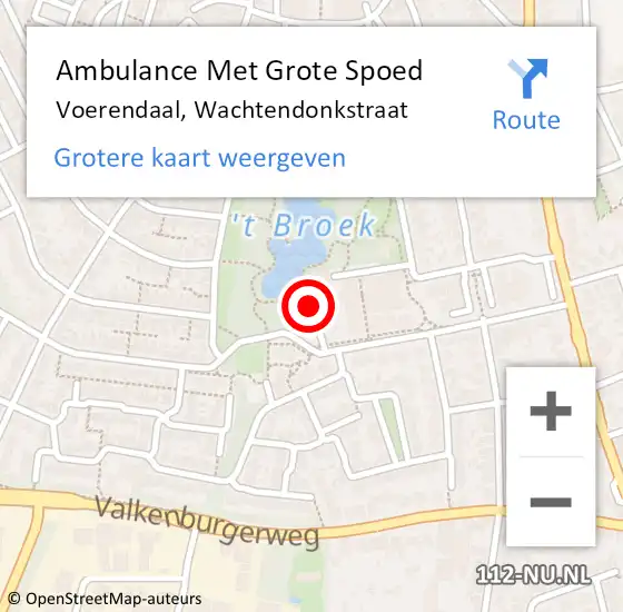 Locatie op kaart van de 112 melding: Ambulance Met Grote Spoed Naar Voerendaal, Wachtendonkstraat op 14 november 2014 21:28