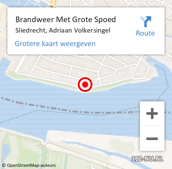 Locatie op kaart van de 112 melding: Brandweer Met Grote Spoed Naar Sliedrecht, Adriaan Volkersingel op 28 april 2025 16:25