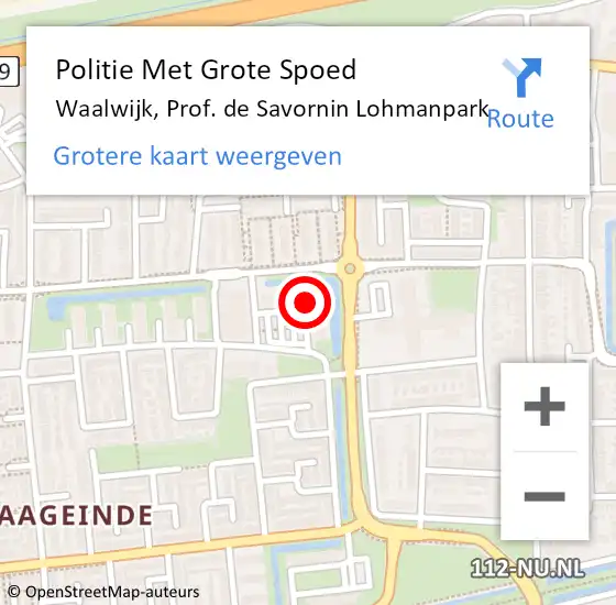 Locatie op kaart van de 112 melding: Politie Met Grote Spoed Naar Waalwijk, Prof. de Savornin Lohmanpark op 28 april 2025 16:32