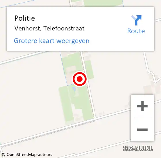 Locatie op kaart van de 112 melding: Politie Venhorst, Telefoonstraat op 28 april 2025 17:42