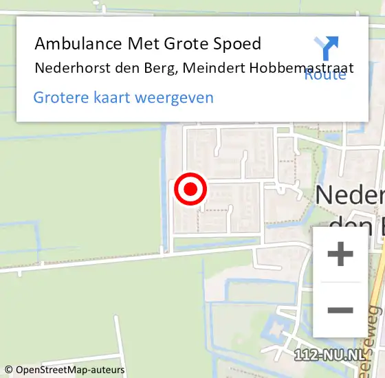 Locatie op kaart van de 112 melding: Ambulance Met Grote Spoed Naar Nederhorst den Berg, Meindert Hobbemastraat op 14 november 2014 21:47