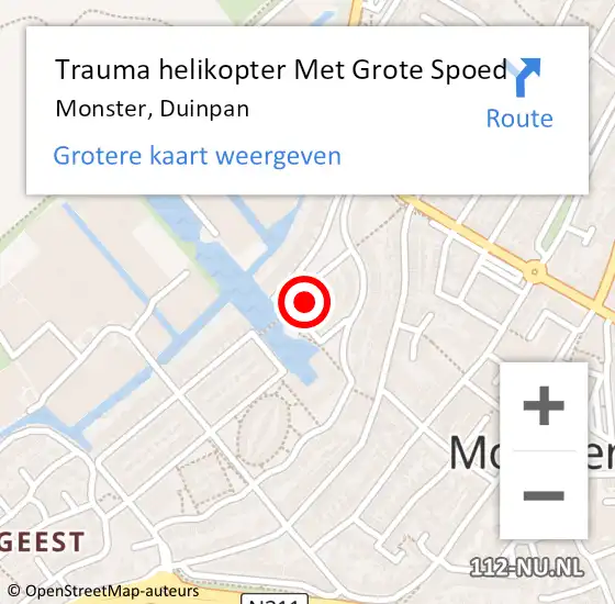 Locatie op kaart van de 112 melding: Trauma helikopter Met Grote Spoed Naar Monster, Duinpan op 29 april 2025 01:16