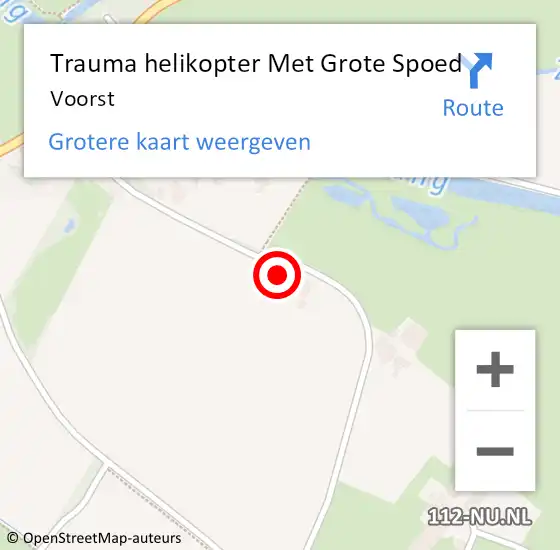 Locatie op kaart van de 112 melding: Trauma helikopter Met Grote Spoed Naar Voorst op 29 april 2025 09:28