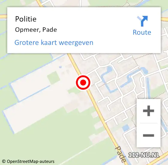 Locatie op kaart van de 112 melding: Politie Opmeer, Pade op 14 november 2014 23:29