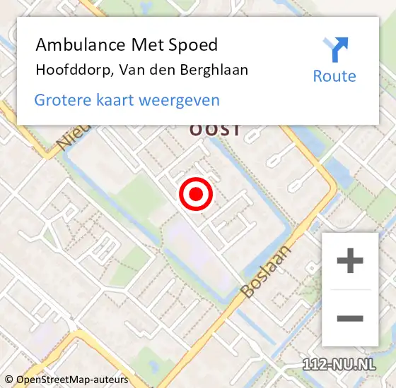 Locatie op kaart van de 112 melding: Ambulance Met Spoed Naar Hoofddorp, Van den Berghlaan op 29 april 2025 17:49