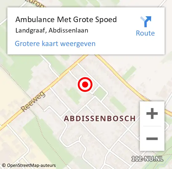 Locatie op kaart van de 112 melding: Ambulance Met Grote Spoed Naar Landgraaf, Abdissenlaan op 15 november 2014 01:34