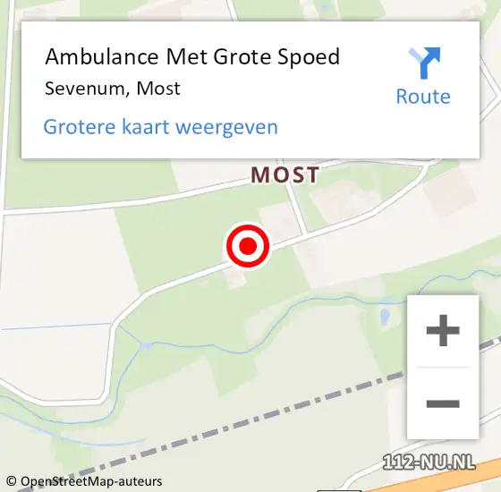 Locatie op kaart van de 112 melding: Ambulance Met Grote Spoed Naar Sevenum, Most op 15 november 2014 02:05