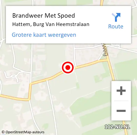 Locatie op kaart van de 112 melding: Brandweer Met Spoed Naar Hattem, Burg Van Heemstralaan op 15 november 2014 08:57