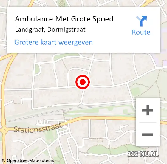 Locatie op kaart van de 112 melding: Ambulance Met Grote Spoed Naar Landgraaf, Dormigstraat op 15 november 2014 10:23