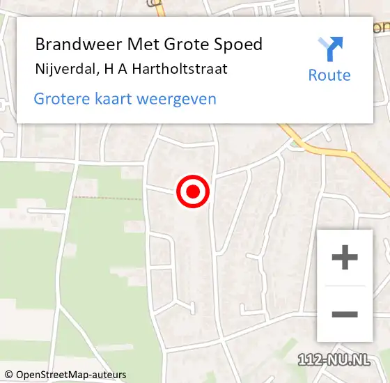 Locatie op kaart van de 112 melding: Brandweer Met Grote Spoed Naar Nijverdal, H A Hartholtstraat op 15 november 2014 10:52