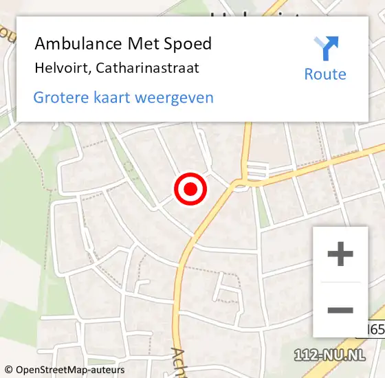 Locatie op kaart van de 112 melding: Ambulance Met Spoed Naar Helvoirt, Catharinastraat op 15 november 2014 10:57