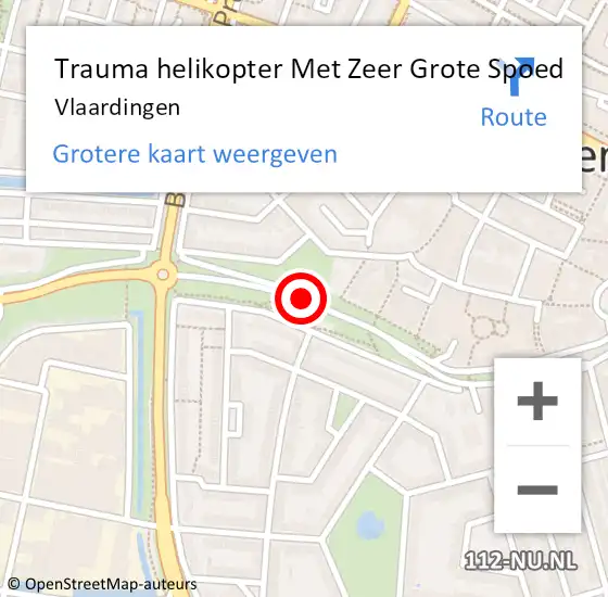Locatie op kaart van de 112 melding: Trauma helikopter Met Zeer Grote Spoed Naar Vlaardingen op 1 mei 2025 22:21