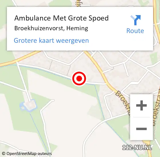 Locatie op kaart van de 112 melding: Ambulance Met Grote Spoed Naar Broekhuizenvorst, Heming op 15 november 2014 13:26