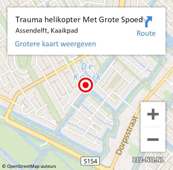 Locatie op kaart van de 112 melding: Trauma helikopter Met Grote Spoed Naar Assendelft, Kaaikpad op 3 mei 2025 02:16