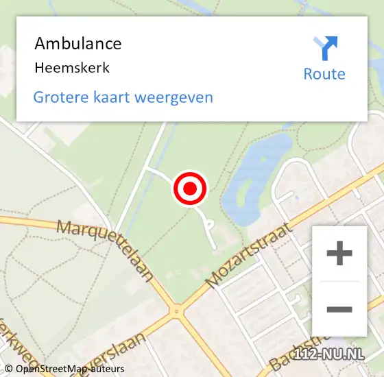 Locatie op kaart van de 112 melding: Ambulance Heemskerk op 3 mei 2025 13:58