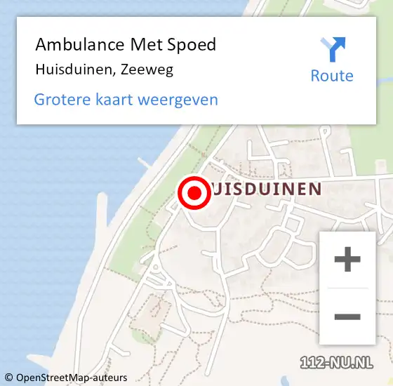 Locatie op kaart van de 112 melding: Ambulance Met Spoed Naar Huisduinen, Zeeweg op 15 november 2014 16:05