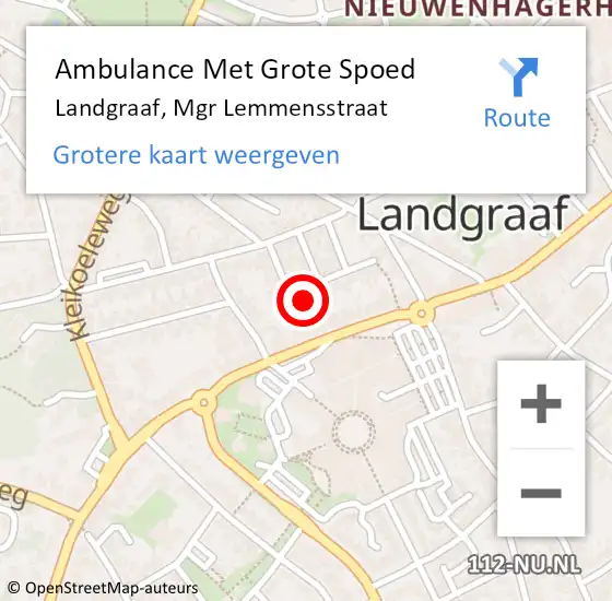 Locatie op kaart van de 112 melding: Ambulance Met Grote Spoed Naar Landgraaf, Mgr Lemmensstraat op 21 oktober 2013 09:53