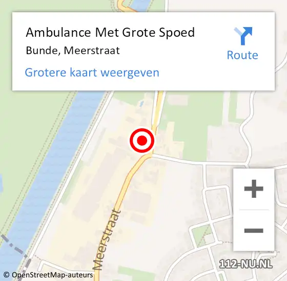 Locatie op kaart van de 112 melding: Ambulance Met Grote Spoed Naar Bunde, Meerstraat op 15 november 2014 16:42