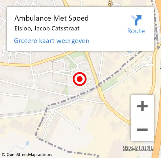 Locatie op kaart van de 112 melding: Ambulance Met Spoed Naar Elsloo, Jacob Catsstraat op 15 november 2014 16:52