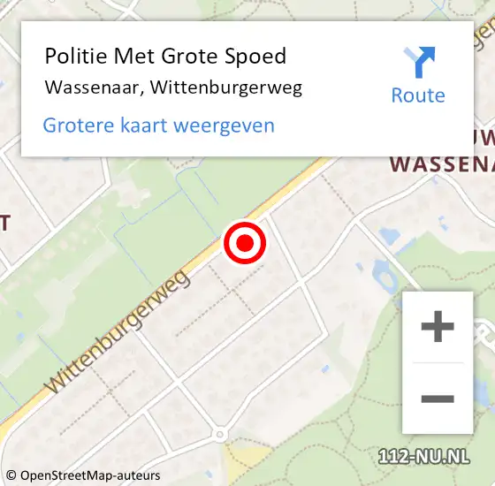 Locatie op kaart van de 112 melding: Politie Met Grote Spoed Naar Wassenaar, Wittenburgerweg op 4 mei 2025 08:26